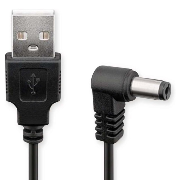 Câble d'alimentation prise USB / prise DC creuse 5,5 x 2,1 mm, 5 V - long. 50 cm