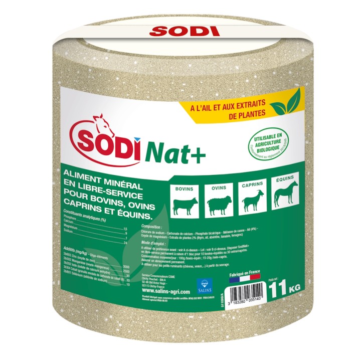 Bloc à lécher SODI NAT + UAB 11 Kg à l'unité ou en palette