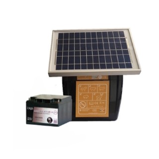 Électrificateur à batterie EPM200 + Batterie étanche 12 V 26 Ah + Panneau solaire 12 W - Le Gardien Electrique