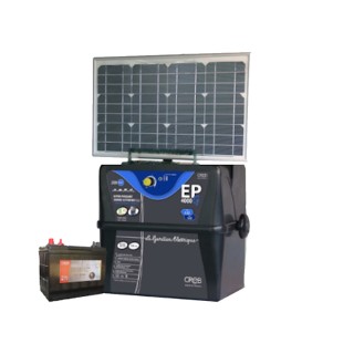 Électrificateur à batterie EP 4000G + Batterie 88 Ah + Panneau solaire 33 W Regulé - Le Gardien Electrique