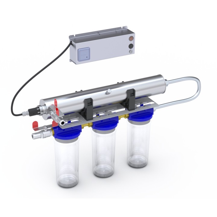 Kit Stérilisateur UV HOME 3 - 55 W - 3,2 m3/h + 3 Filtres - BIO-UV