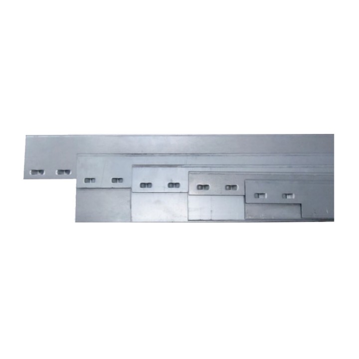 Kit Volige Bordure Plane Acier Galva 1,5mm Longueur 1,88m Paquet de 5 unitéss - Toltex