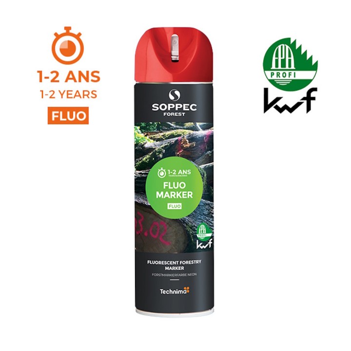 Bombe de peinture traceur forestier Fluo Marker 500 ml Soppec