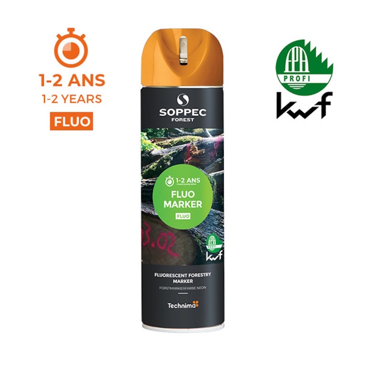 Bombe de peinture traceur forestier Fluo Marker 500 ml Soppec