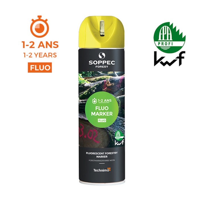 Bombe de peinture traceur forestier Fluo Marker 500 ml Soppec