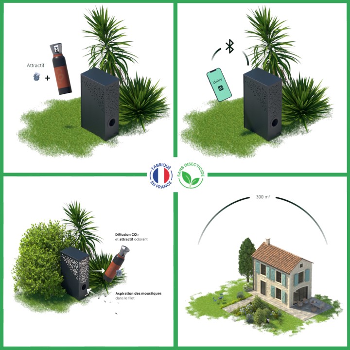 Pack piège CO2 connecté anti-moustiques Willo - Wiliv - Avec attractif, sans CO2