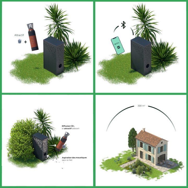 Pack piège CO2 connecté anti-moustiques Willo - Wiliv - Avec CO2 5 kg + Attractif - Prêt à l'emploi