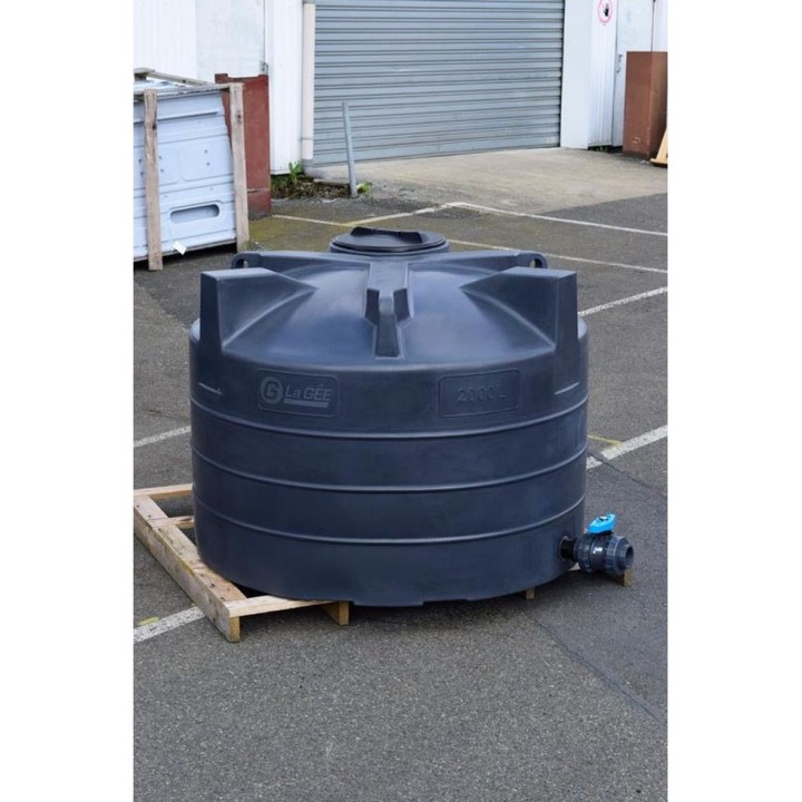Cuve de stockage d'eau aérienne 2000 L PEHD, Ø 1,60 m La Gée
