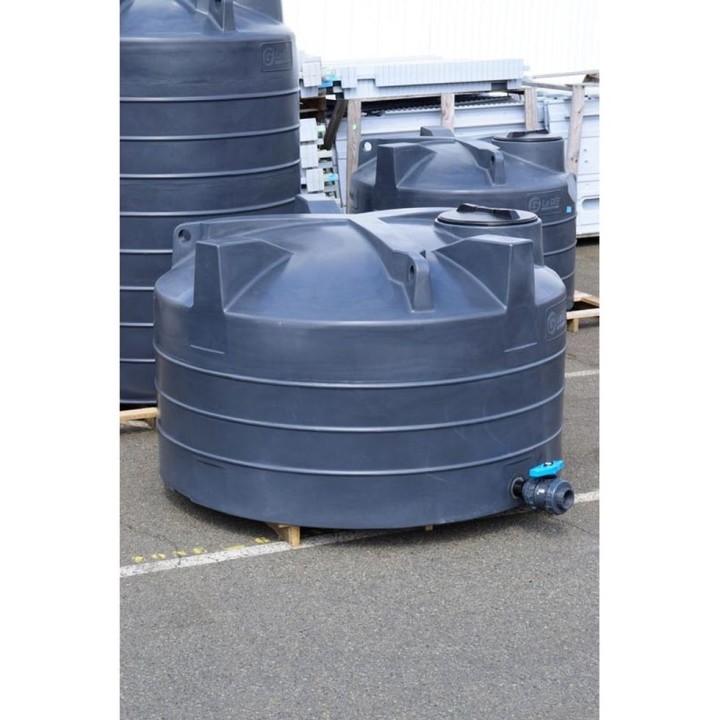 Cuve de stockage d'eau aérienne 3000 L PEHD, Ø 1,95 m La Gée