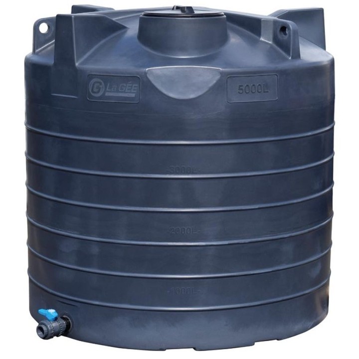 Cuve de stockage d'eau aérienne 5000 L PEHD, Ø 1,95 m La Gée