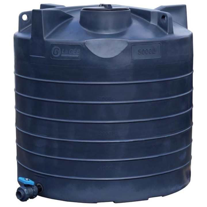 Cuve de stockage d'eau aérienne 5000 L PEHD, Ø 1,95 m La Gée