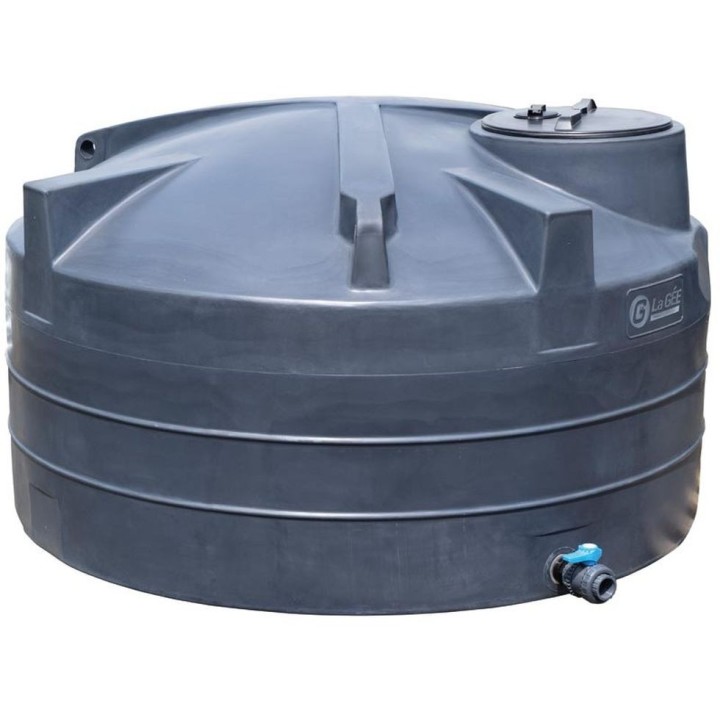 Cuve de stockage d'eau aérienne 5000 L PEHD, Ø 2,39 m La Gée
