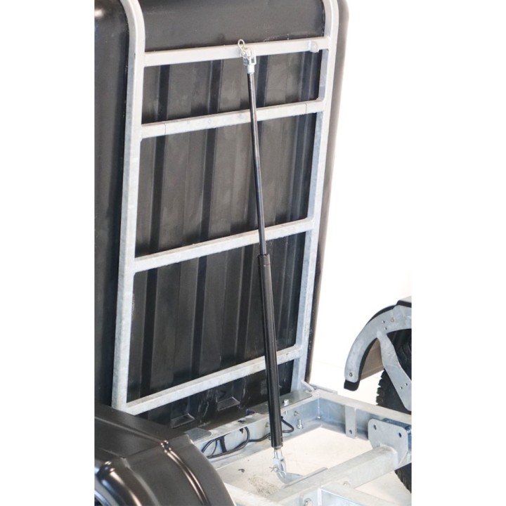 Remorque basculante JFC Agri, 500 L, tout terrain à vérin à gaz, feux arrière et garde-boue