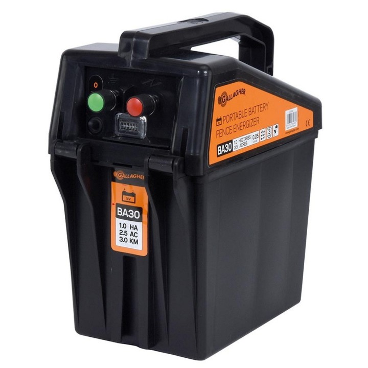 Électrificateur à batterie 9 V BA30 Gallagher + OFFERT : 1 batterie 9V 55 Ah gratuite