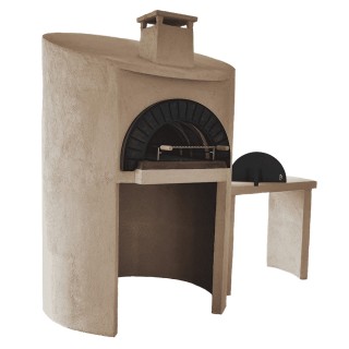 Kit complet Four à Bois Le Combiné Authentique 90 cm Ephrem en Pierre Volcanique