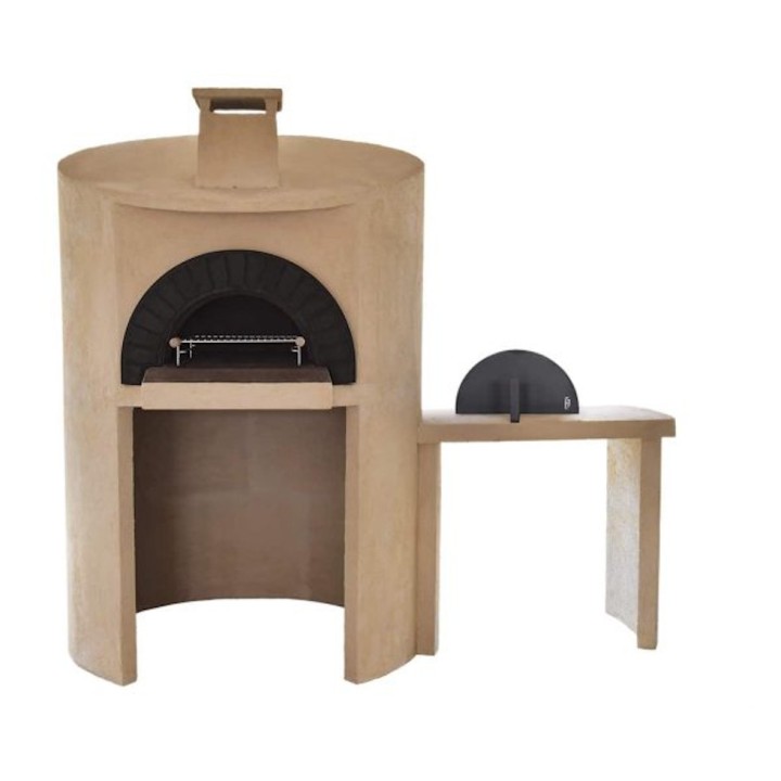 Kit complet Four à Bois Le Combiné Authentique 90 cm Ephrem en Pierre Volcanique