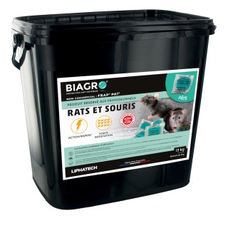 Raticide Professionnel Pâte forte infestation, seau 13 kg BIAGRO®