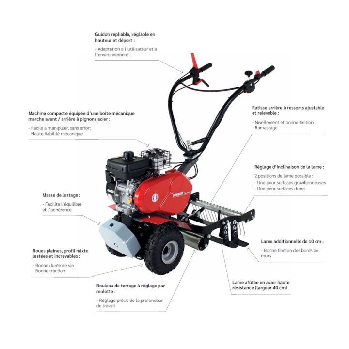 Sarcleuse thermique désherbeur mécanique COMANCHE 30B - PUBERT