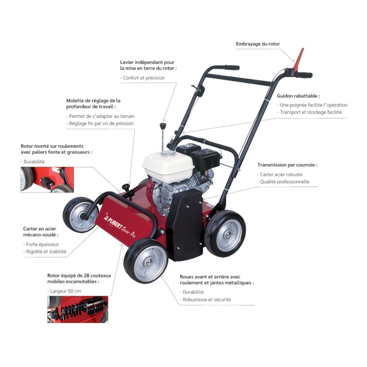 Scarificateur thermique OSCAR PRO 40H - PUBERT