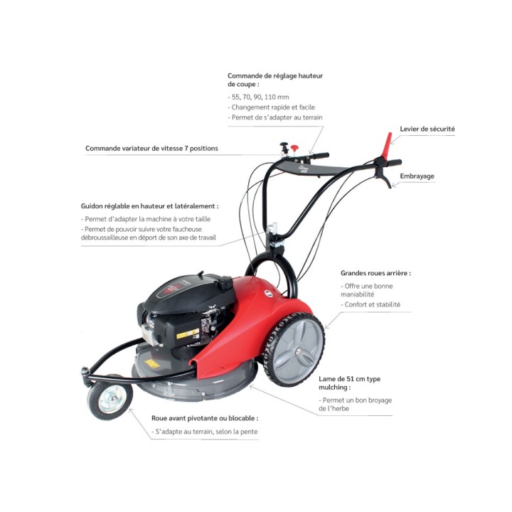 Tondeuse débroussailleuse thermique XTREM 12 60H - PUBERT