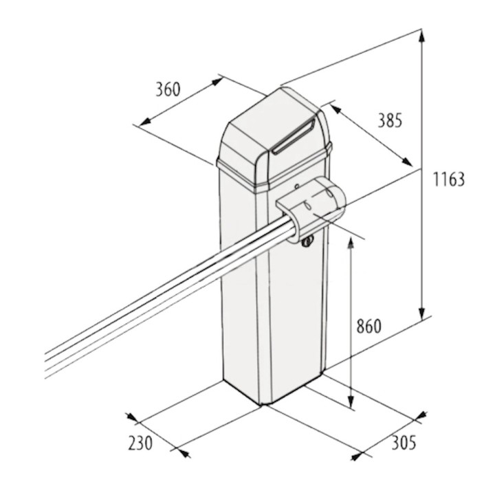 Pack complet barrière levante automatique FAAC B614 passage 3 m