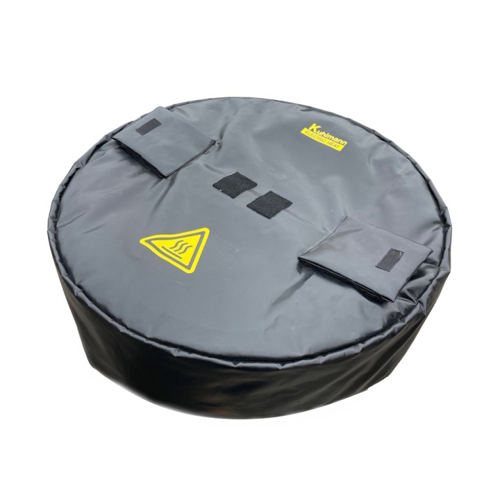 Couvercle isolant ATEX LB noir Kuhlmann, sans trous - pour fûts 200-220 L - Ø 600 mm - H 150 mm