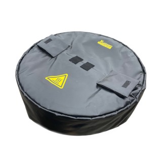 Couvercle isolant ATEX LB noir Kuhlmann, sans trous - pour fûts 50-60 L- Ø 375 mm - H 150 mm