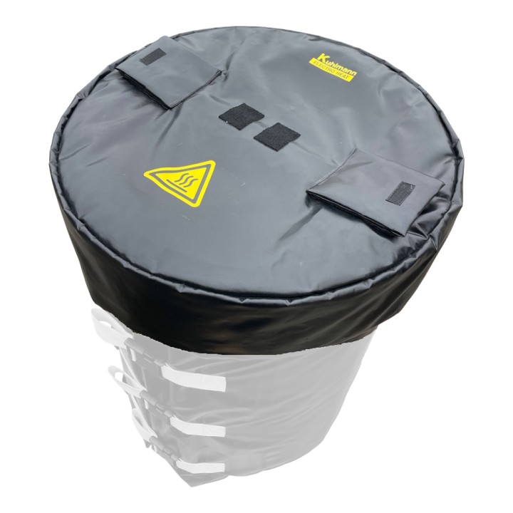 Couvercle isolant ATEX LB noir Kuhlmann, sans trous - pour fûts 105-120 L - Ø 455 mm - H 150 mm