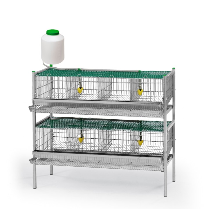 Kit complet cage élevage cailles, 8 compartiments