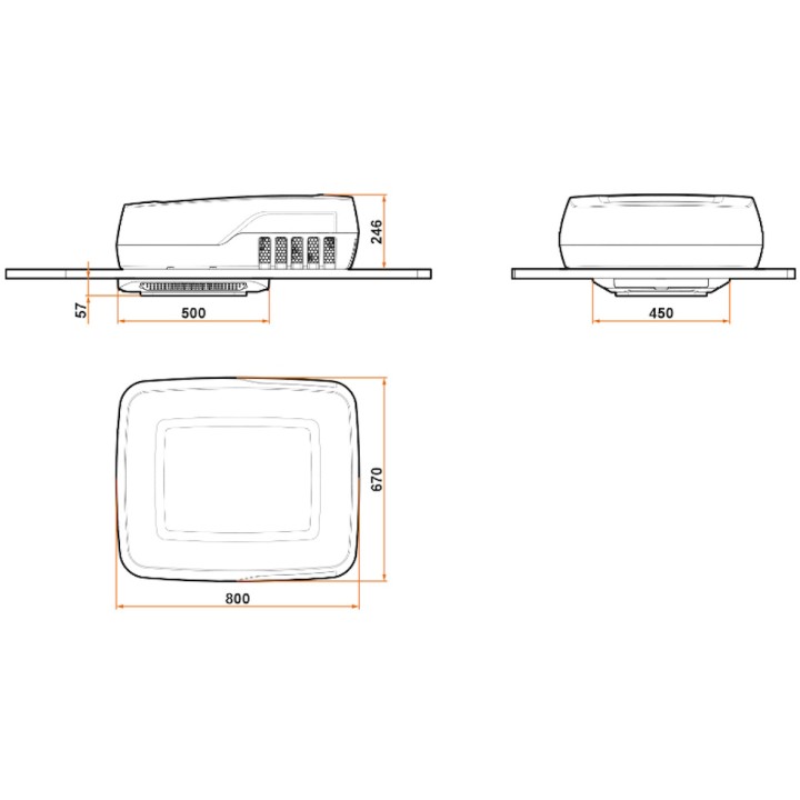 Climatiseur de toit Plein-Aircon 12V indel B, pour camping-cars et motorhomes semi-intégrés