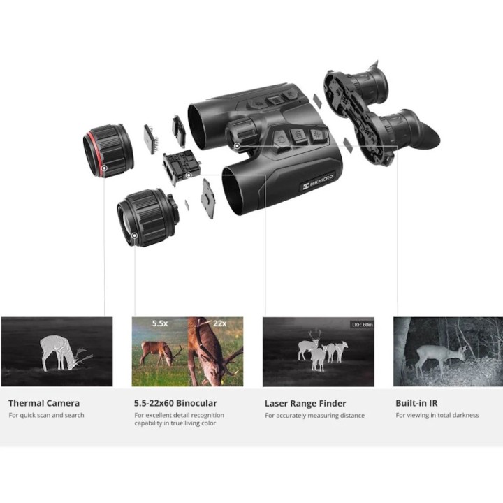 Jumelles de vision thermique Habrok 4K HQ35L - HIKMICRO