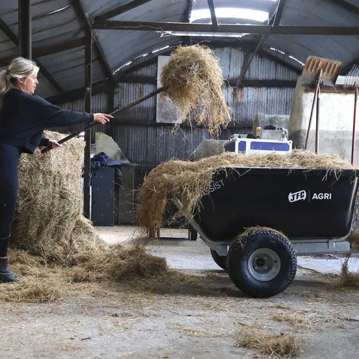 Remorque basculante JFC Agri, 500 L, tout terrain à vérin à gaz