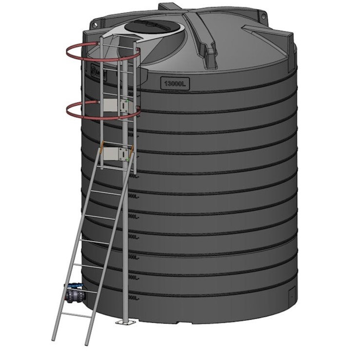 Echelle à crinoline galvanisée pour cuves verticales eau et engrais Ø 2,39 m, 13000L - 15000L La Gée