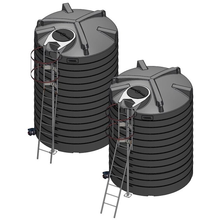 Echelle à crinoline galvanisée pour cuves verticales eau et engrais Ø 2,39 m, 13000L - 15000L La Gée