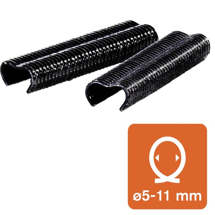 Agrafes grillage Rapid VR22 Plastifiées Noir - Étui de 215 unités