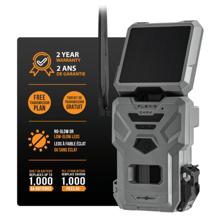 Piège photographique Camera de Chasse Solaire 4G + GPS solaire Flex Dark S Spypoint