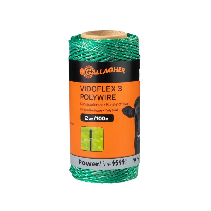 Fil conducteur clôture Vidoflex 3 PowerLine vert long. 100 m Gallagher