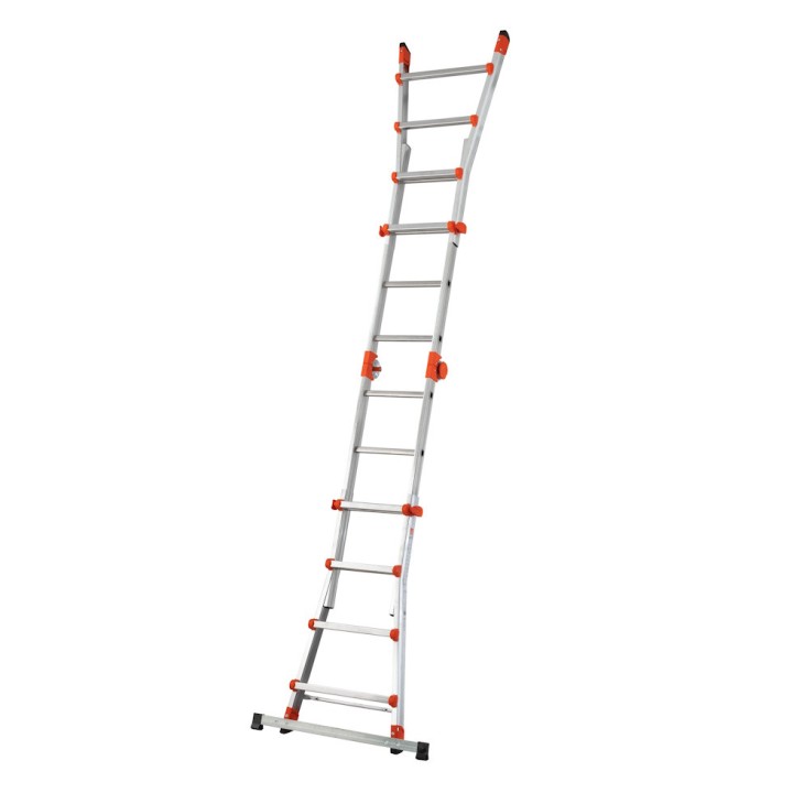 Échelle multifonction télescopique aluminium 4+4 échelons, hauteur travail max. 3,20 m ou 4,70 m
