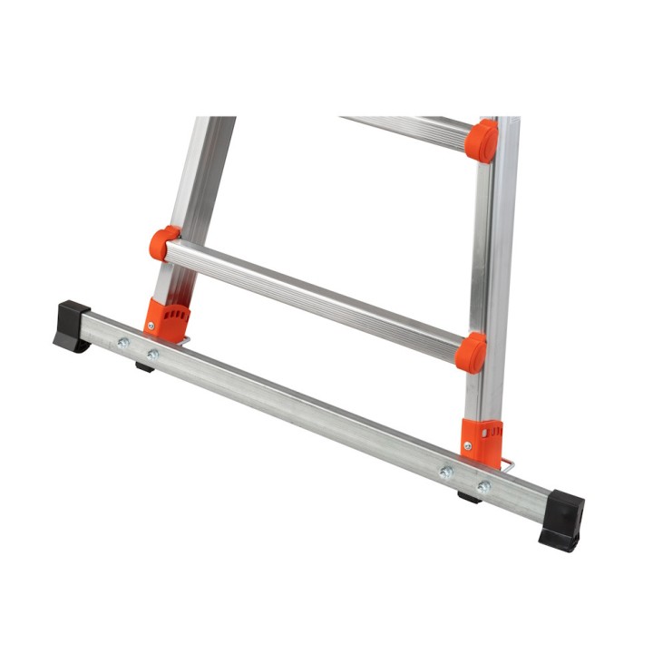 Échelle multifonction télescopique aluminium 4+4 échelons, hauteur travail max. 3,20 m ou 4,70 m