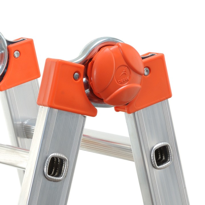 Échelle multifonction télescopique aluminium 4+4 échelons, hauteur travail max. 3,20 m ou 4,70 m
