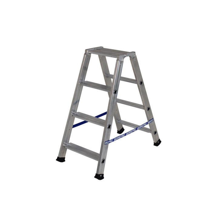 Escabeau double aluminium 4 marches, hauteur travail max. 2,39 m