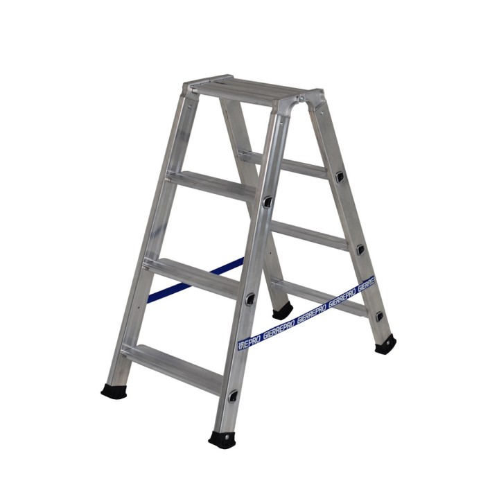 Escabeau double aluminium 4 marches, hauteur travail max. 2,39 m