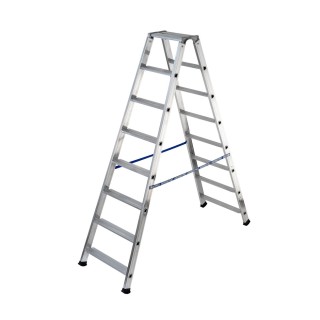 Escabeau double aluminium 8 marches, hauteur travail max. 3,36 m