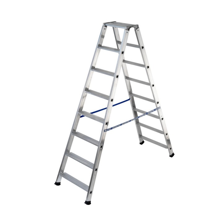 Escabeau double aluminium 8 marches, hauteur travail max. 3,36 m