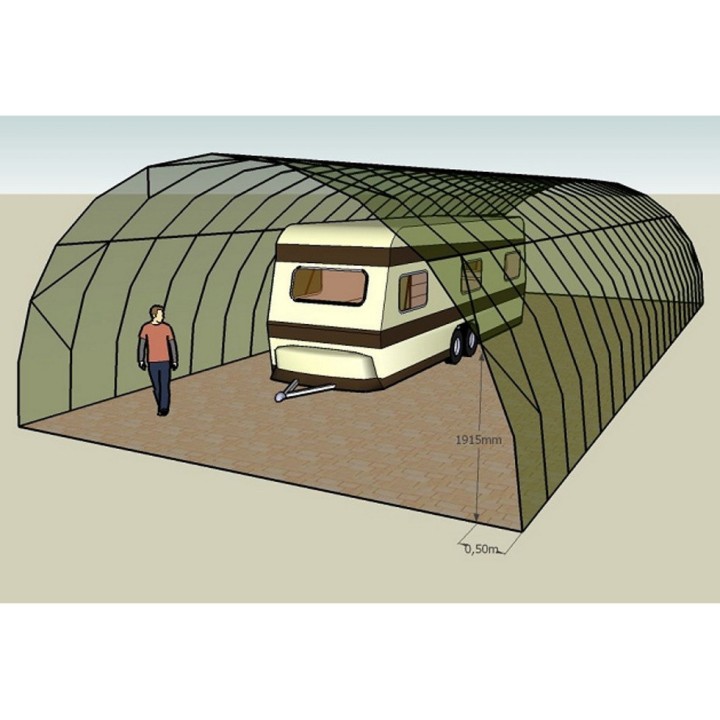 Abri bâché Bati-Ser Axame, 6 x 8 m, pieds droits AXAMBAT68PEPCPC