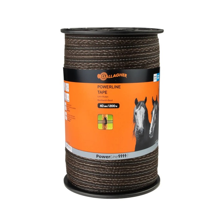 Ruban électrique PowerLine 40 mm marron long. 200 m Gallagher