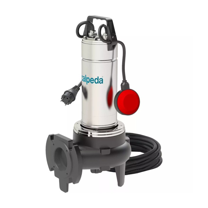 Pompe de relevage vortex triphasé GQV 50-11 CG Calpeda, eau chargée inox 0,90 Kw, sortie horizontale (livrée avec flotteur)
