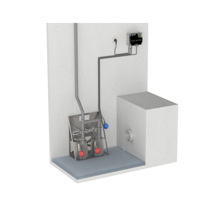 Kit de Relevage pour Eau Pluviale et de Relevage Calpeda EP GXRM 9, Mono 230 V, 0,55 kW, 5,2 A