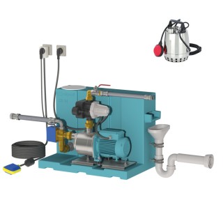 Gestionnaire d'eau de pluie 24 L GEP24 ID, avec pompe NGXM2-80 Mono Calpeda, flotteur FB, pompe de gavage GAV