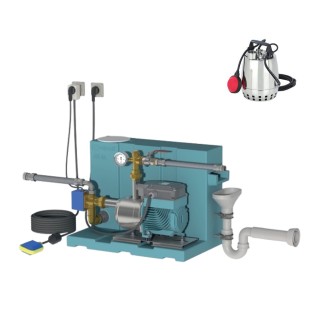 Gestionnaire d'eau de pluie 24 L GEP24 ID, avec pompe META S Mono Calpeda, flotteur FB, pompe de gavage GAV
